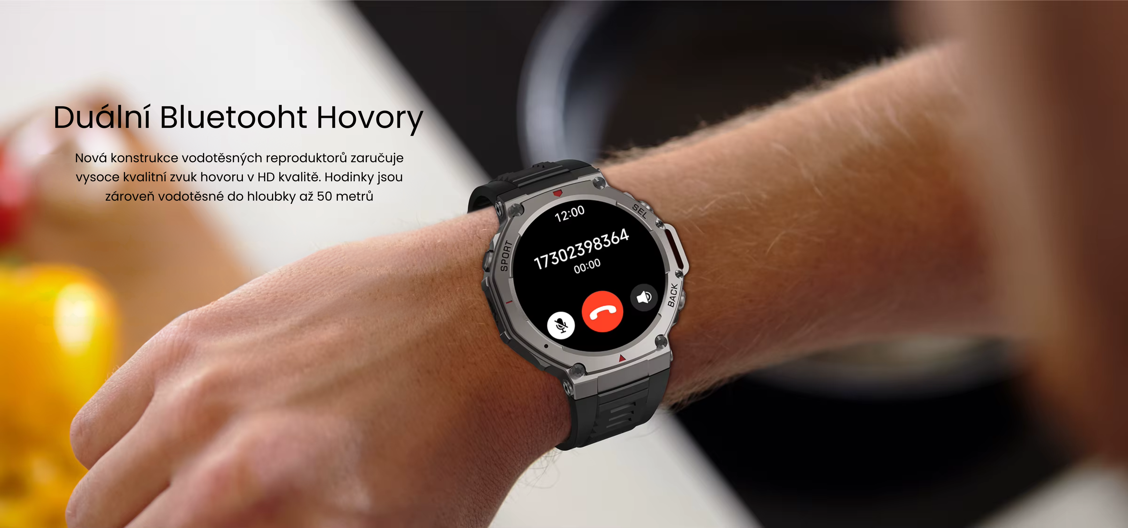 Duální High-fidelity waterproof speakers, Bluetooth hands-free. calls show high-definition original sound. Whether you are exercising or driving, you can answer the call with one click, freeing yo