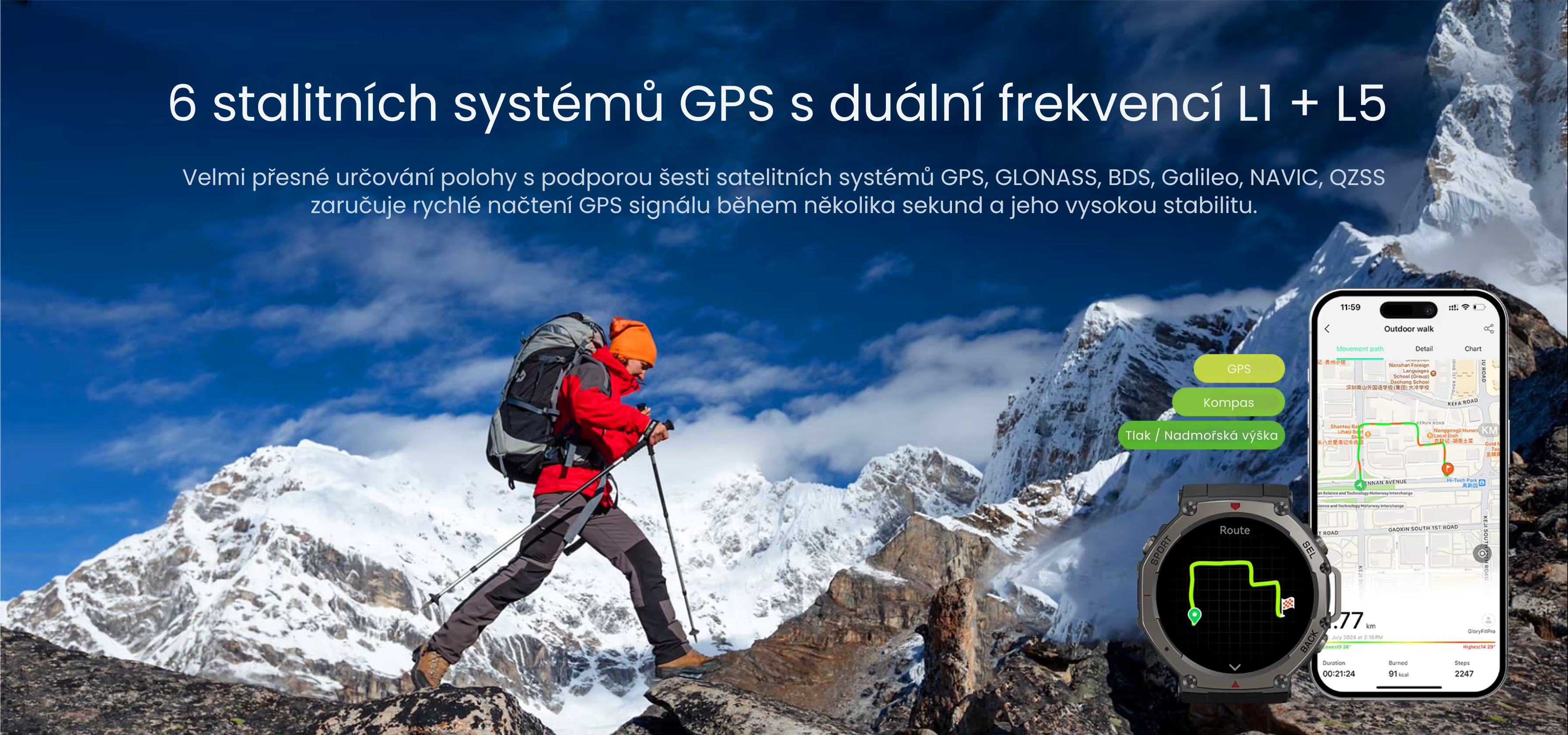 GPS s duální frekvencí L1 + L5 Super High precision positioning, supports GPS, GLONASS, BDS, Galileo, NAVIC, QZSS, Simultaneous joint positioning of multiple system. (2)